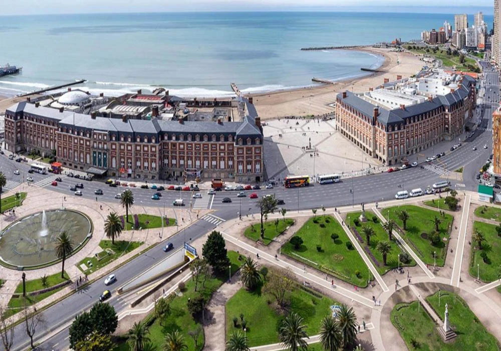 Foto aérea del Casino de Mar del Plata