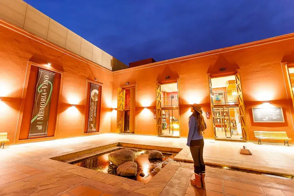 Una mujer en el Museo de la Vid y el Vino.