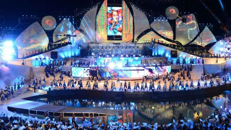 Escenario central en la Fiesta de la Vendimia